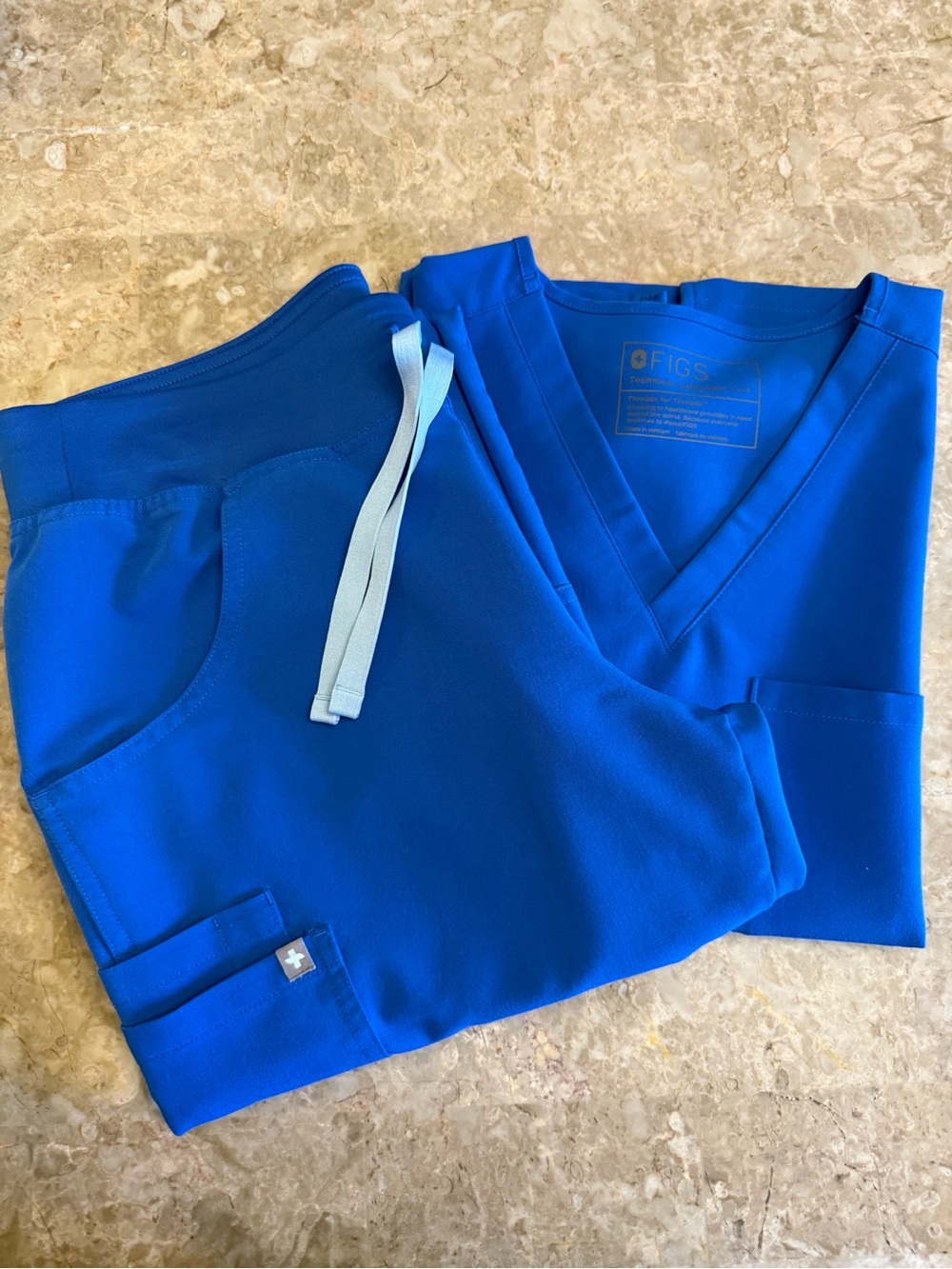 Figs Professional Scrub Top in Royal Blue